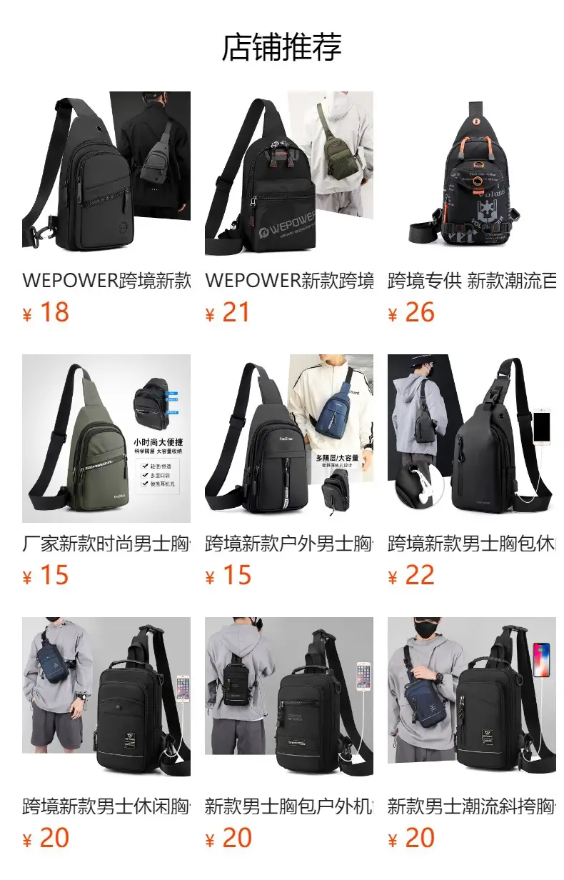 Men's Black Waterproof Shoulder Messenger Bag — feature 1