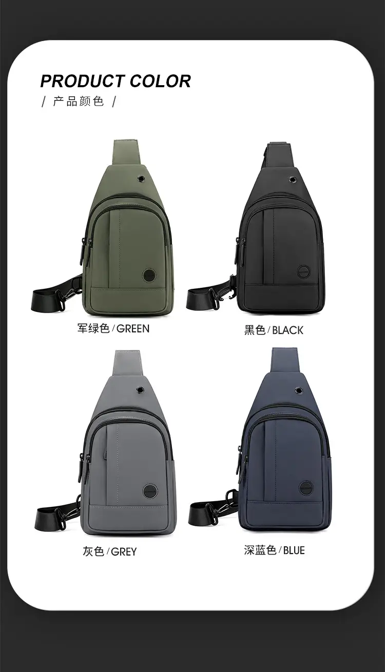 Men's Black Waterproof Shoulder Messenger Bag — feature 13