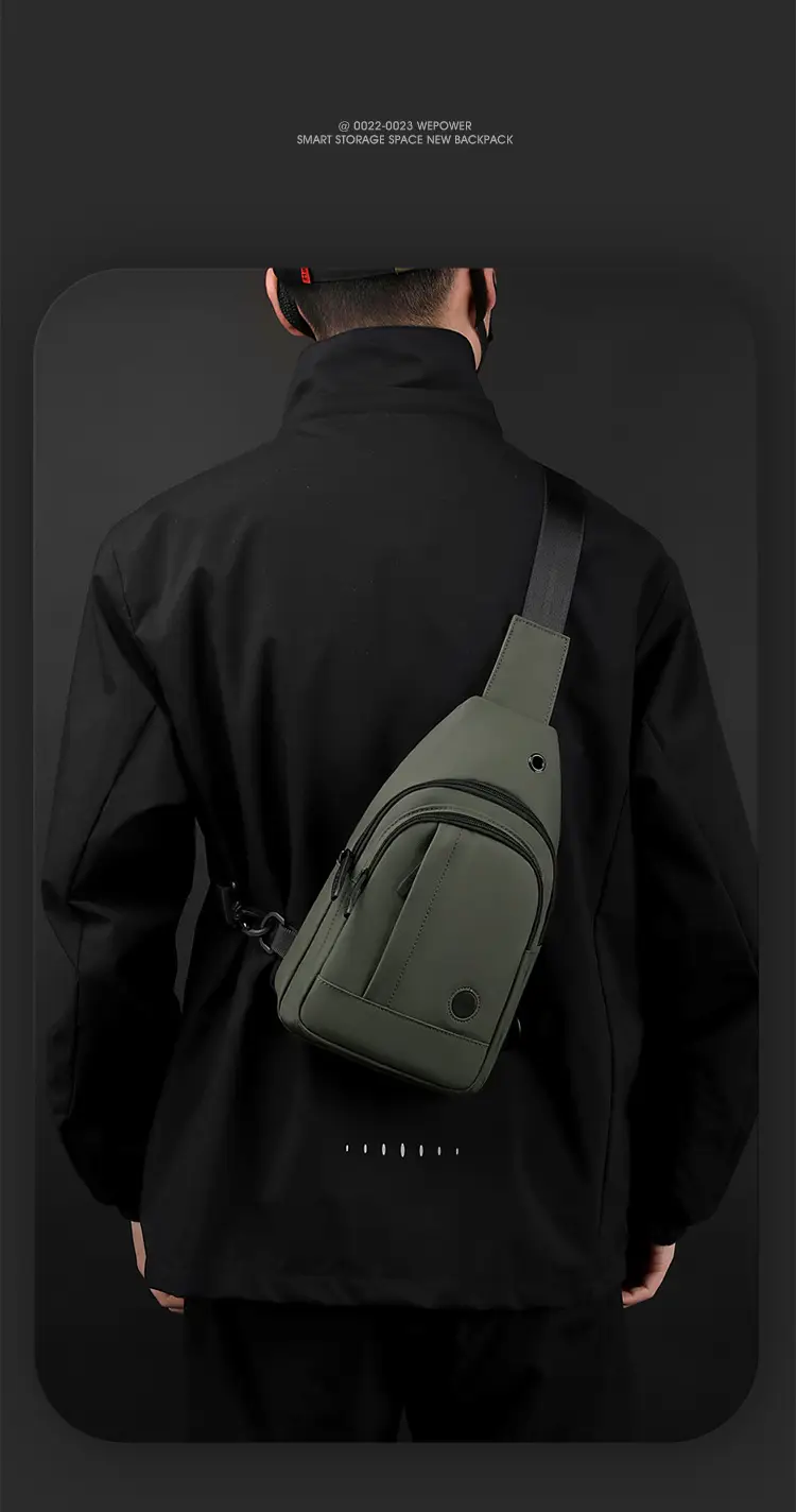 Men's Black Waterproof Shoulder Messenger Bag — feature 15