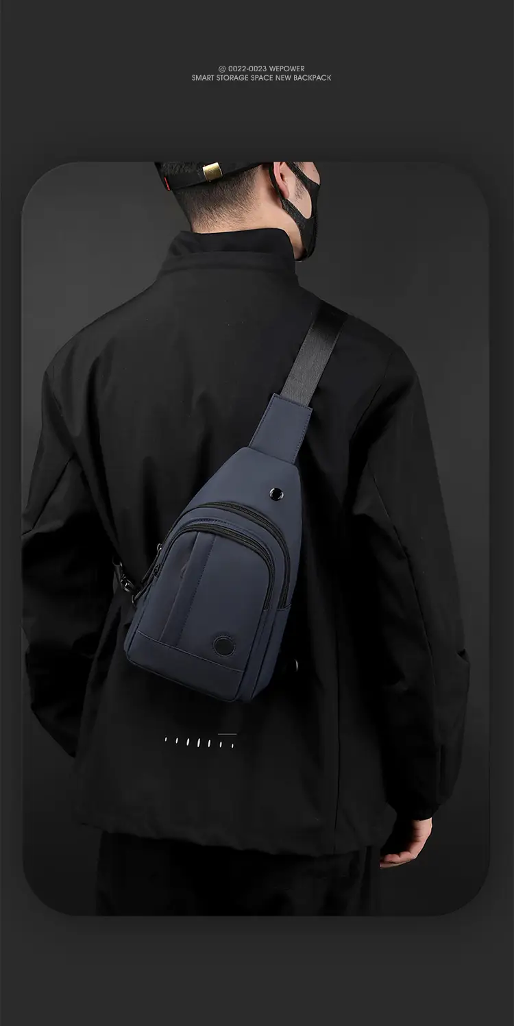 Men's Black Waterproof Shoulder Messenger Bag — feature 18
