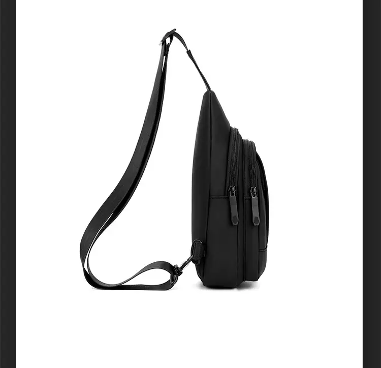 Men's Black Waterproof Shoulder Messenger Bag — feature 25