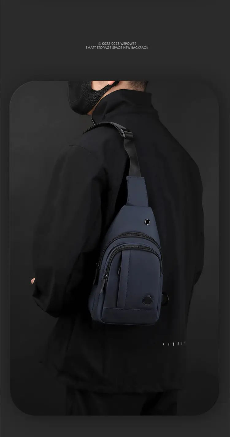 Men's Black Waterproof Shoulder Messenger Bag — feature 5