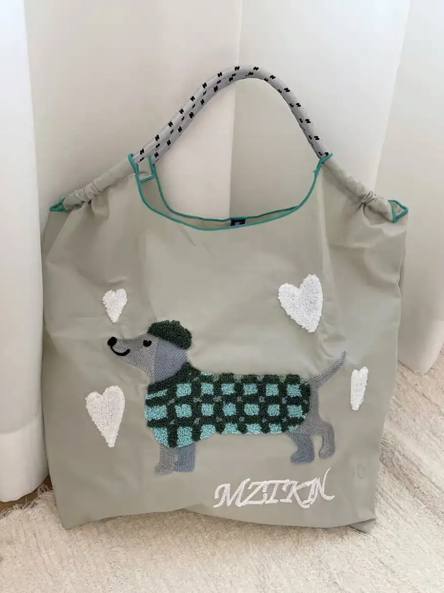 Cute Dog Embroidered Cartoon Handbag Large Capacity - Image 3