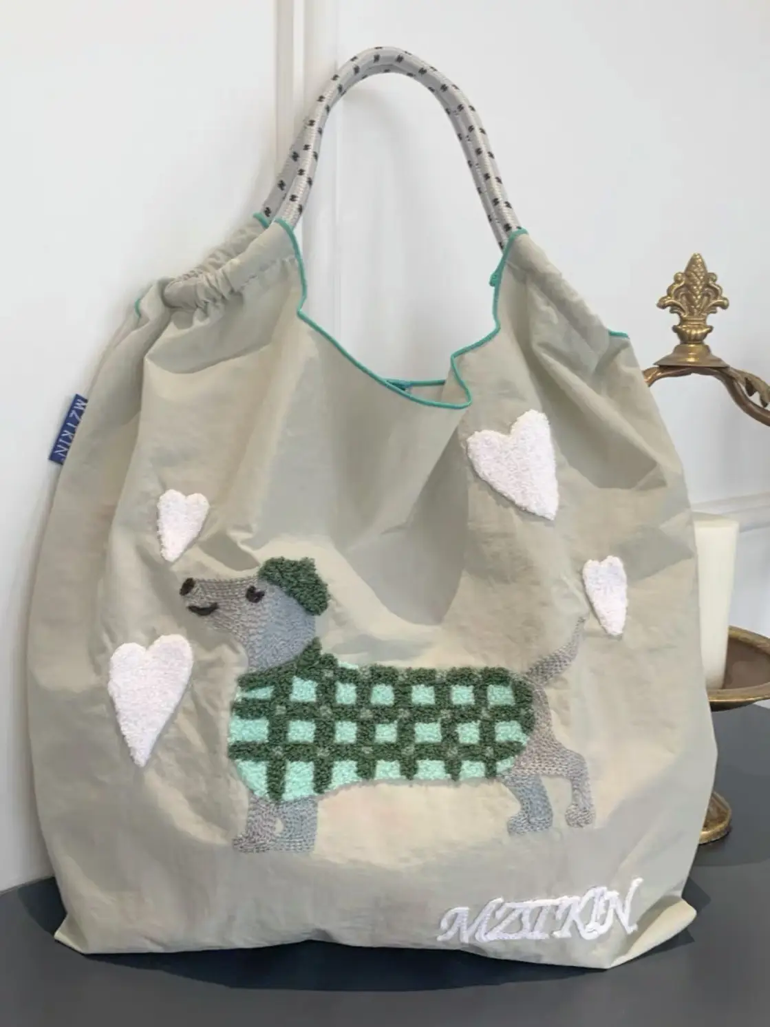 Cute Dog Embroidered Cartoon Handbag Large Capacity - Image 4