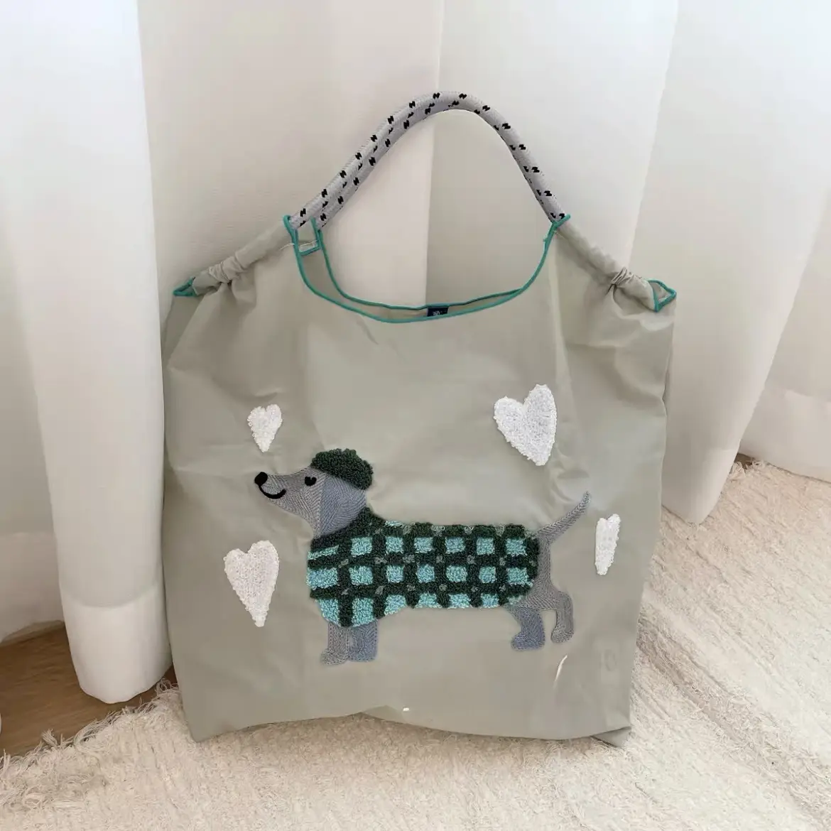 Cute Dog Embroidered Cartoon Handbag Large Capacity - Image 2