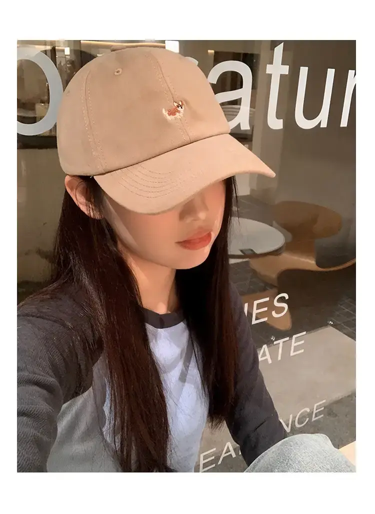 Women's Beige Cartoon Embroidered Baseball Cap — feature 11