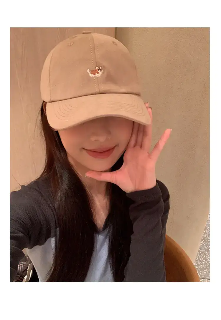 Women's Beige Cartoon Embroidered Baseball Cap — feature 12