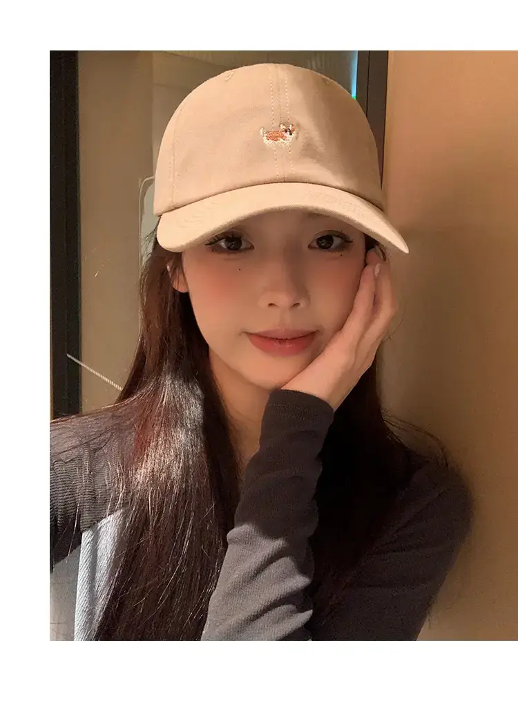 Women's Beige Cartoon Embroidered Baseball Cap — feature 9