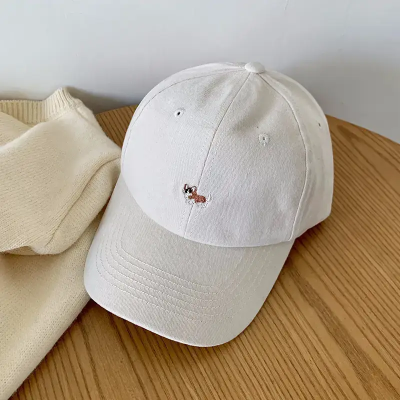 Women's Beige Cartoon Embroidered Baseball Cap - Image 5