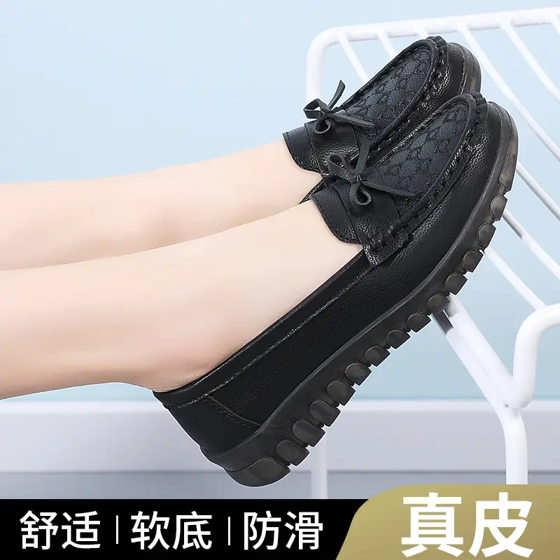 Cross-Border Women's Shoes Spring New Large Size Beanie Shoes Comfortable Lazy Shoes One-Step Soft Sole Non-Tiring Mother's Shoes - Image 3