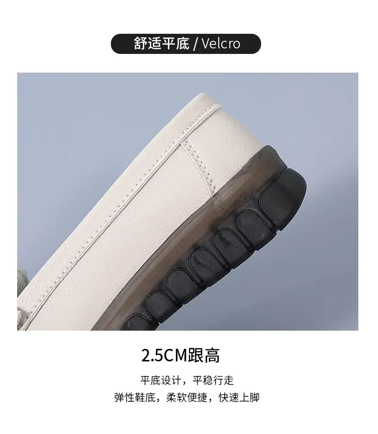 Cross-Border Women's Shoes Spring New Large Size Beanie Shoes Comfortable Lazy Shoes One-Step Soft Sole Non-Tiring Mother's Shoes — feature 11