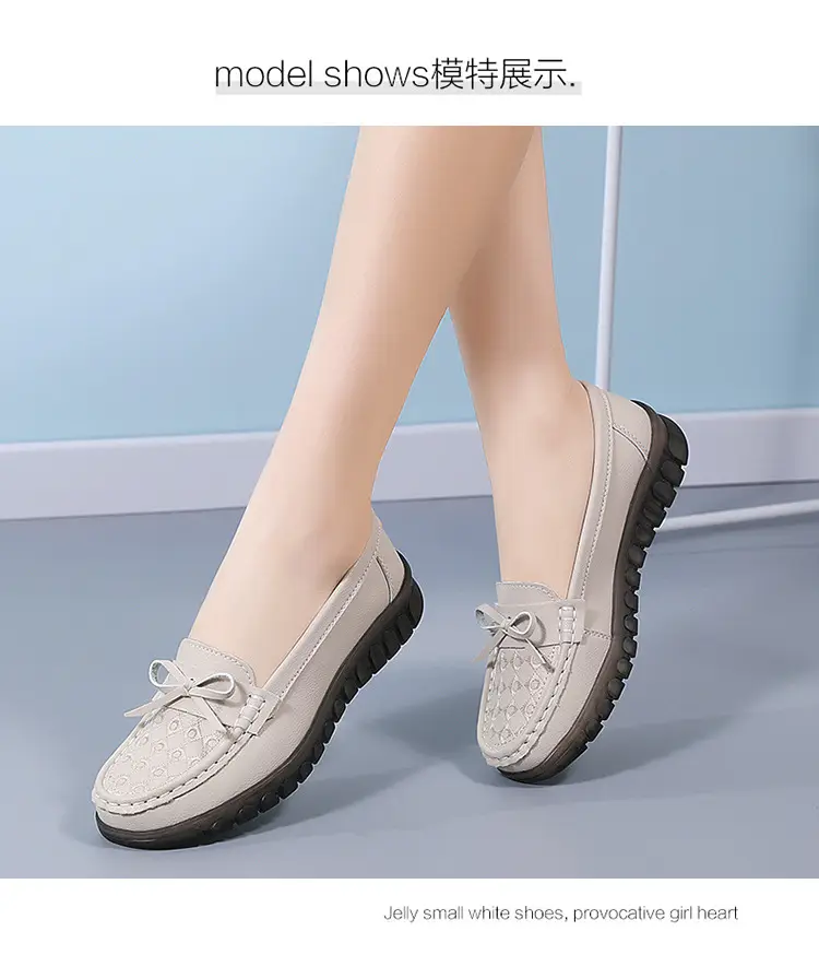 Cross-Border Women's Shoes Spring New Large Size Beanie Shoes Comfortable Lazy Shoes One-Step Soft Sole Non-Tiring Mother's Shoes — feature 13