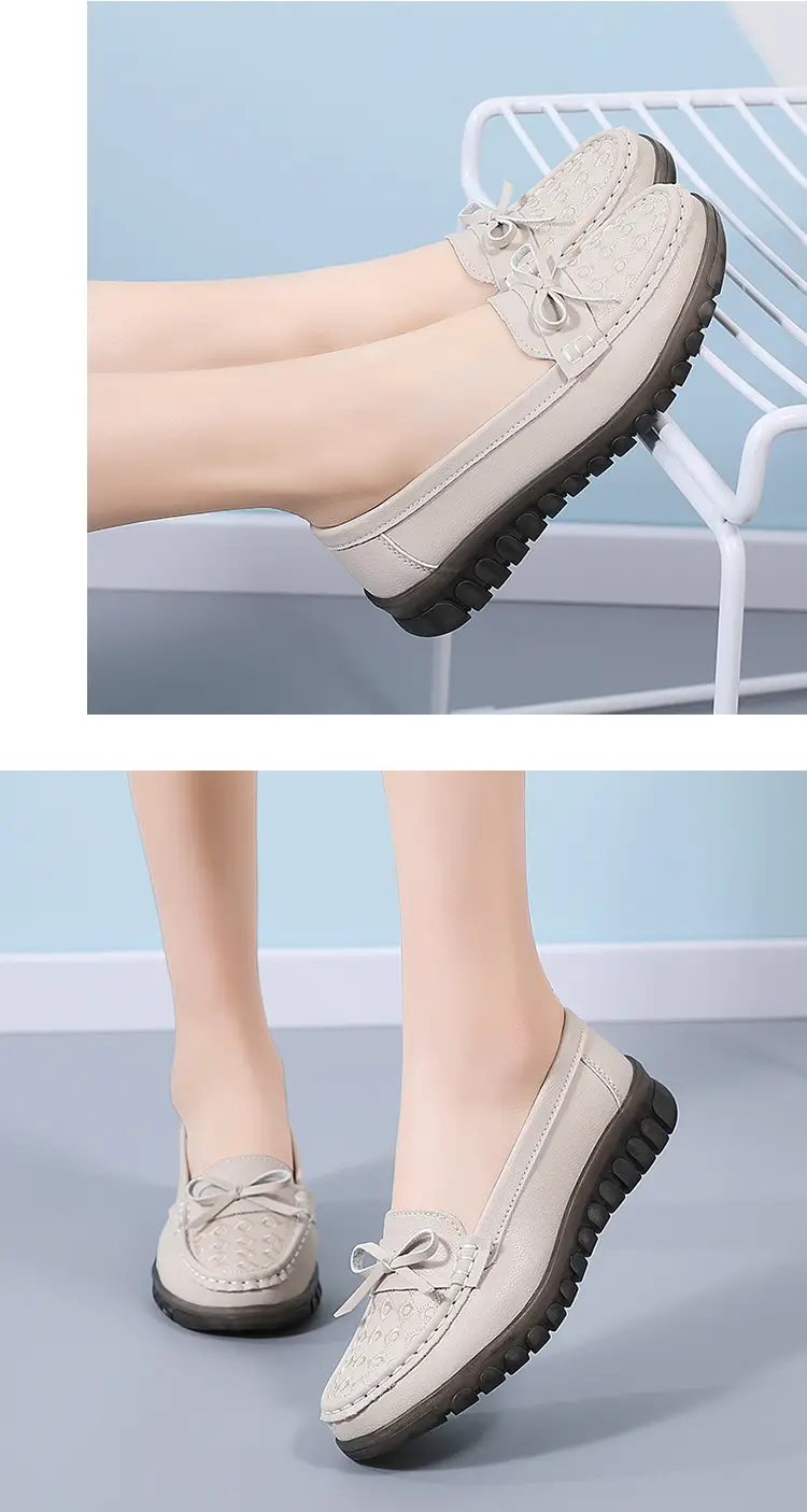 Cross-Border Women's Shoes Spring New Large Size Beanie Shoes Comfortable Lazy Shoes One-Step Soft Sole Non-Tiring Mother's Shoes — feature 14