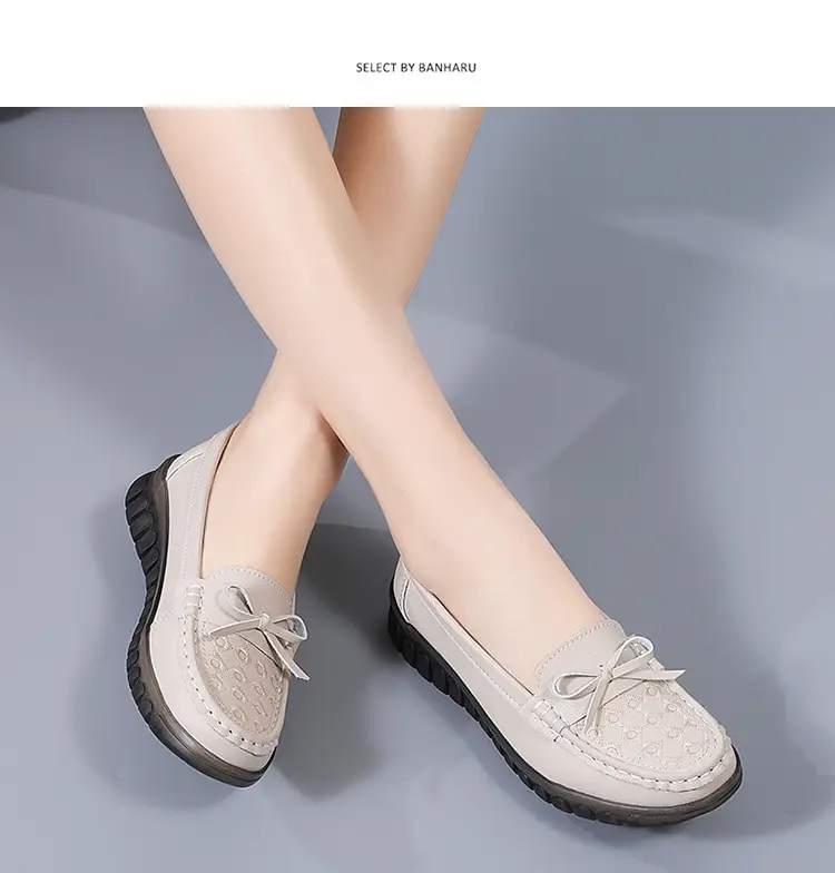 Cross-Border Women's Shoes Spring New Large Size Beanie Shoes Comfortable Lazy Shoes One-Step Soft Sole Non-Tiring Mother's Shoes — feature 15