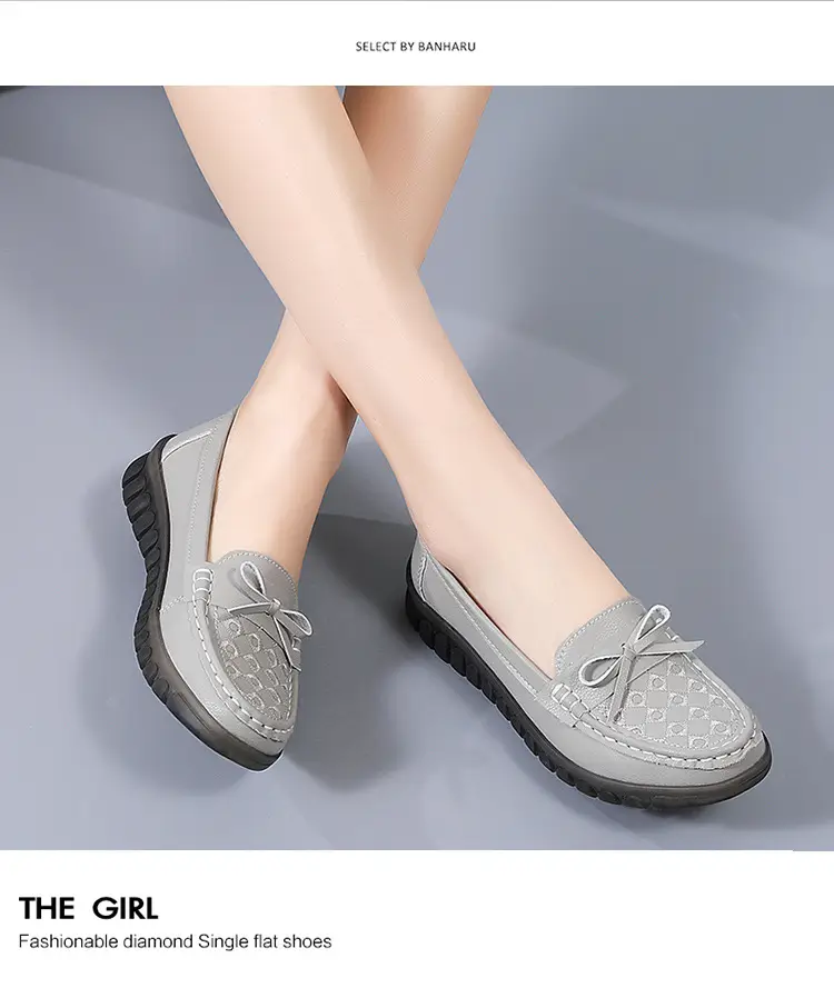 Cross-Border Women's Shoes Spring New Large Size Beanie Shoes Comfortable Lazy Shoes One-Step Soft Sole Non-Tiring Mother's Shoes — feature 18
