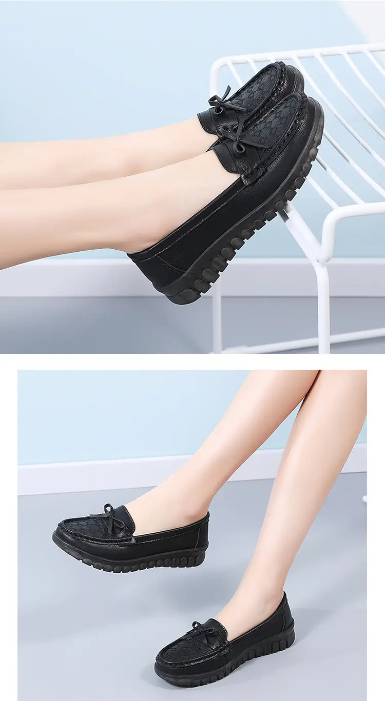 Cross-Border Women's Shoes Spring New Large Size Beanie Shoes Comfortable Lazy Shoes One-Step Soft Sole Non-Tiring Mother's Shoes — feature 20