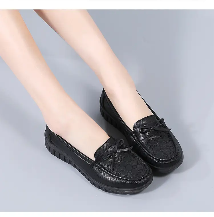 Cross-Border Women's Shoes Spring New Large Size Beanie Shoes Comfortable Lazy Shoes One-Step Soft Sole Non-Tiring Mother's Shoes — feature 21