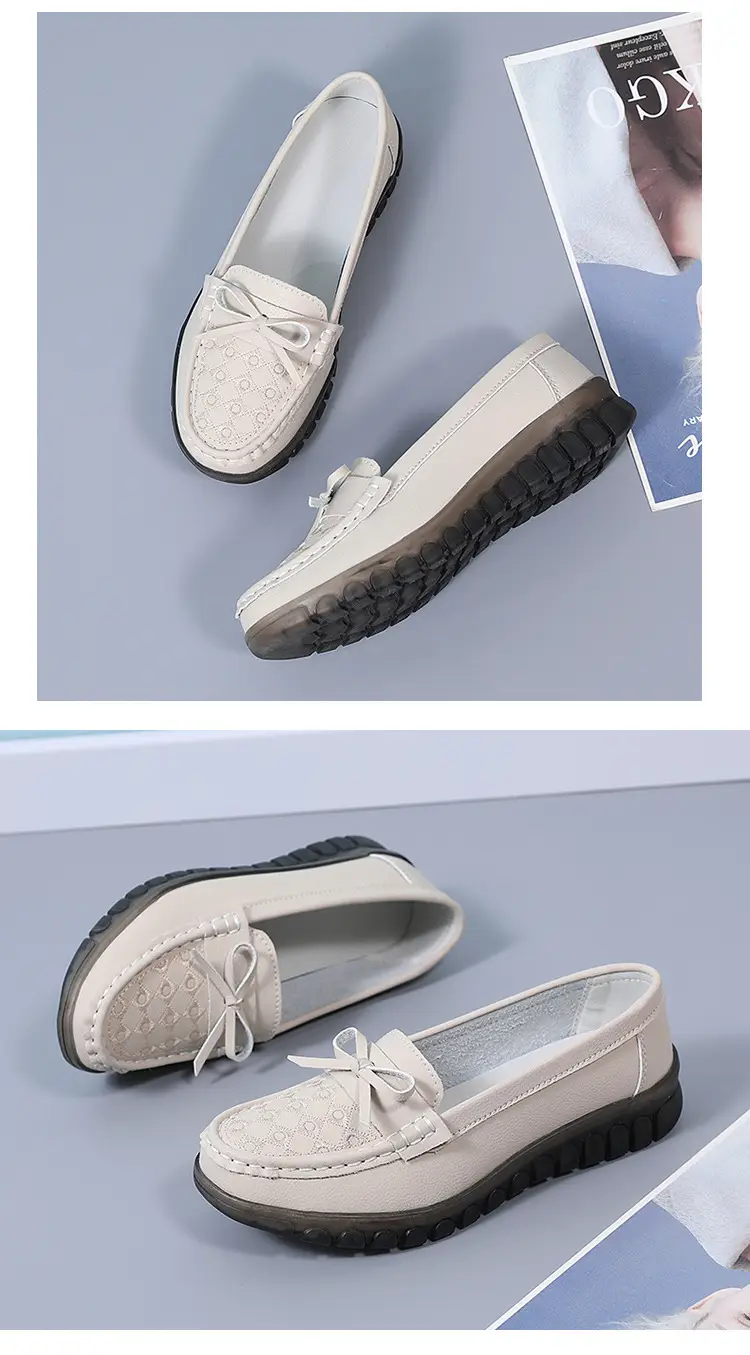 Cross-Border Women's Shoes Spring New Large Size Beanie Shoes Comfortable Lazy Shoes One-Step Soft Sole Non-Tiring Mother's Shoes — feature 23