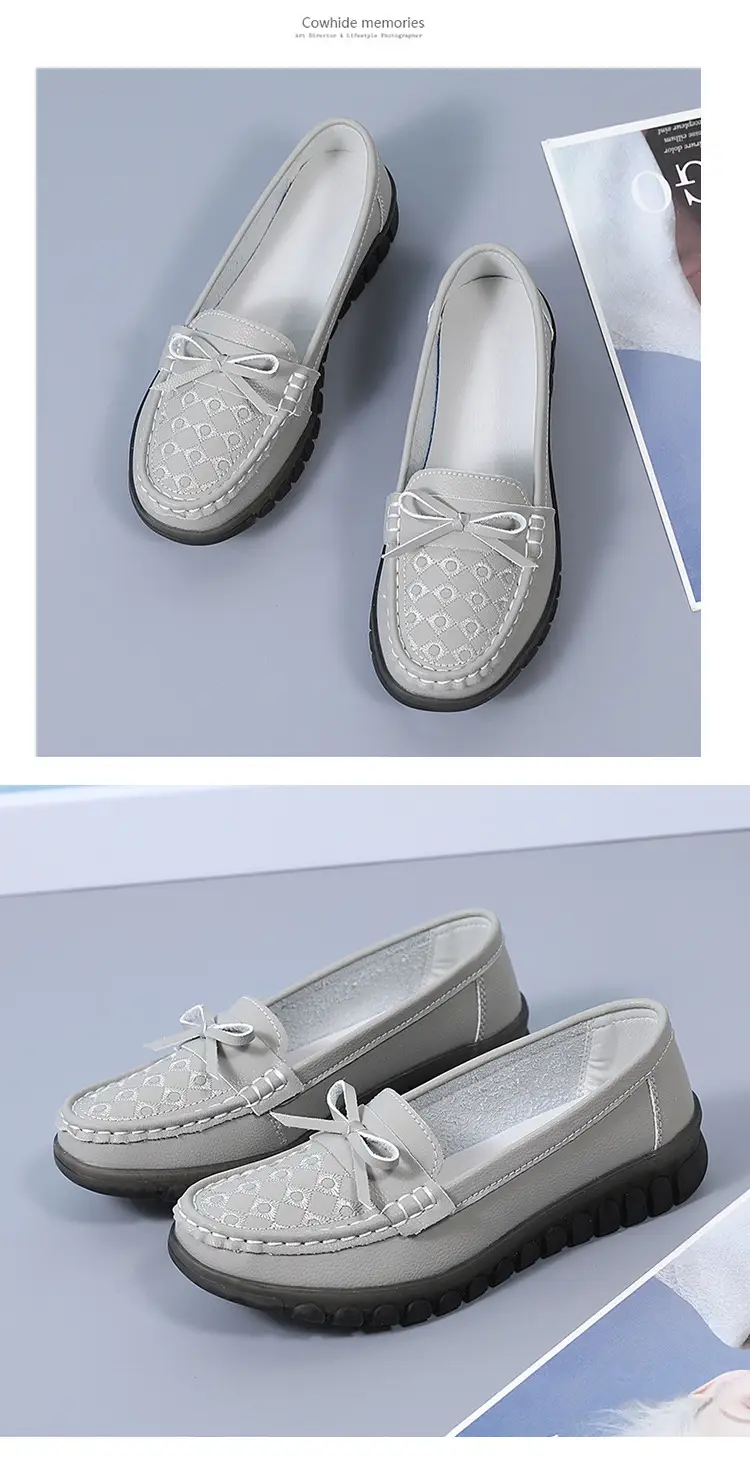 Cross-Border Women's Shoes Spring New Large Size Beanie Shoes Comfortable Lazy Shoes One-Step Soft Sole Non-Tiring Mother's Shoes — feature 24