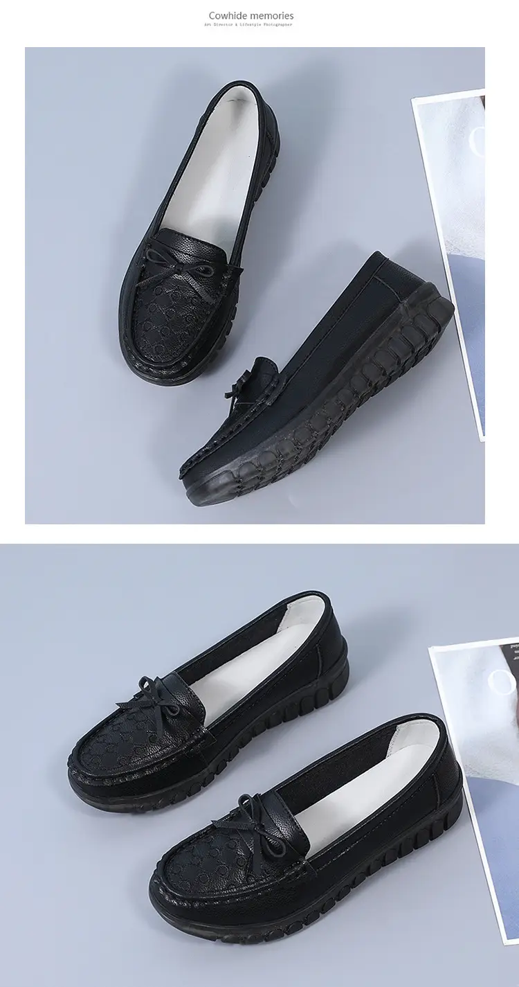 Cross-Border Women's Shoes Spring New Large Size Beanie Shoes Comfortable Lazy Shoes One-Step Soft Sole Non-Tiring Mother's Shoes — feature 25