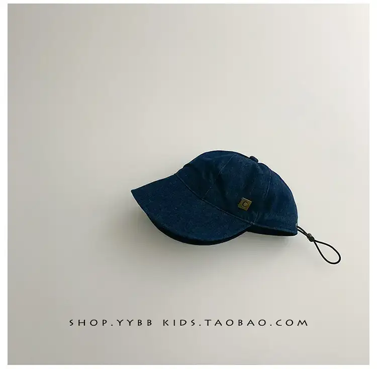 Kids Fisherman Hat Blue Beige Brim Sun Protection — feature 13