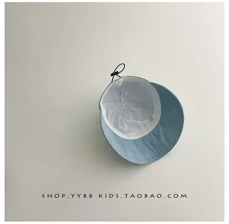 Kids Fisherman Hat Blue Beige Brim Sun Protection — feature 7