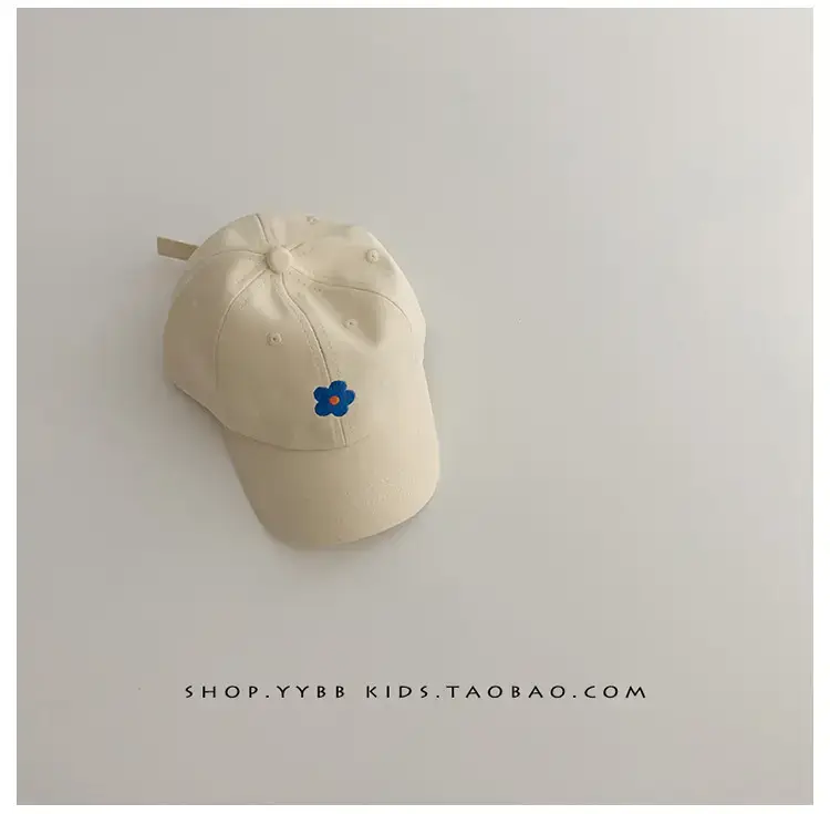 Blue Kids Cap with Flower Embroidery for Boys Girls — feature 11