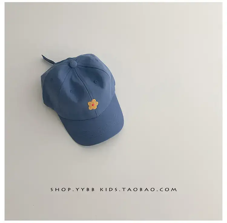 Blue Kids Cap with Flower Embroidery for Boys Girls — feature 12