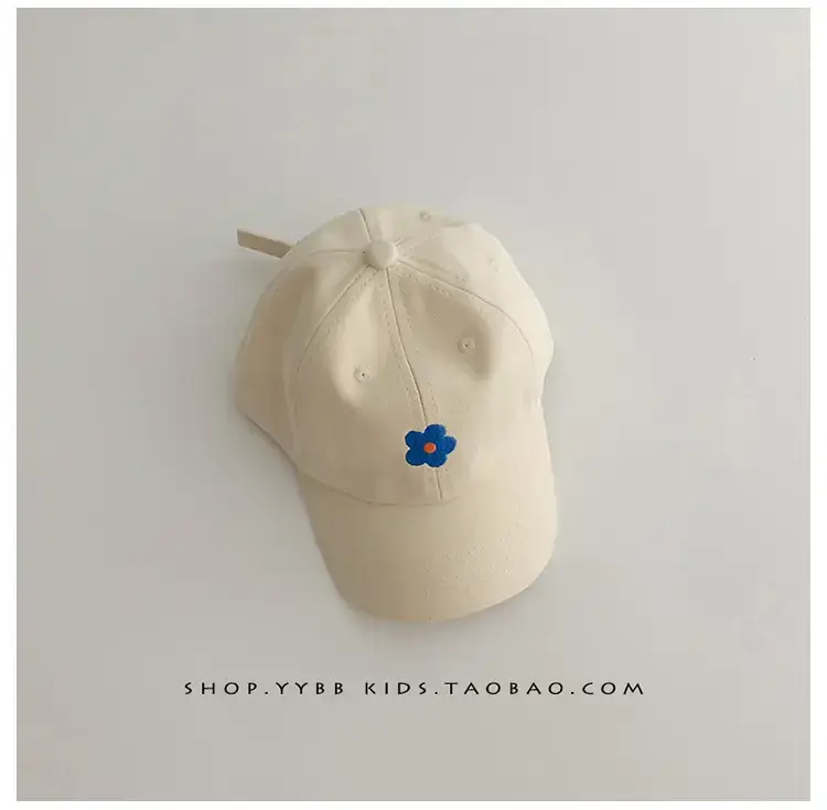Blue Kids Cap with Flower Embroidery for Boys Girls — feature 5
