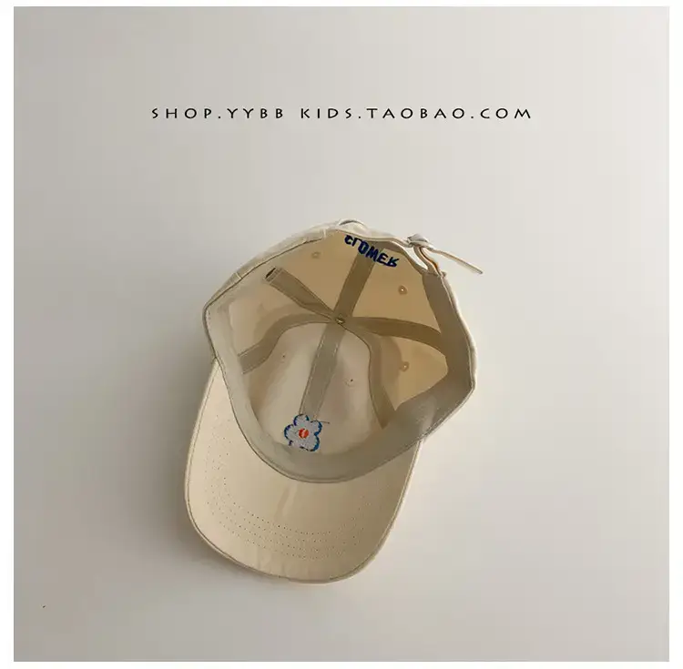 Blue Kids Cap with Flower Embroidery for Boys Girls — feature 6