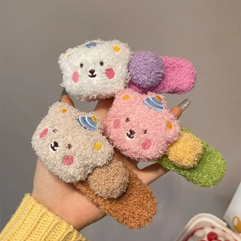 Cute Plush Bear Hairpin for Girls