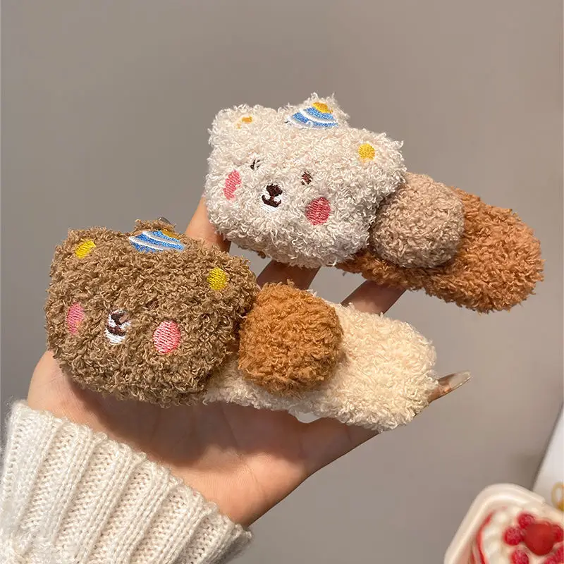 Cute Plush Bear Hairpin for Girls