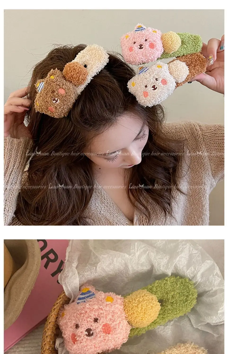 Cute Plush Bear Hairpin for Girls — feature 11