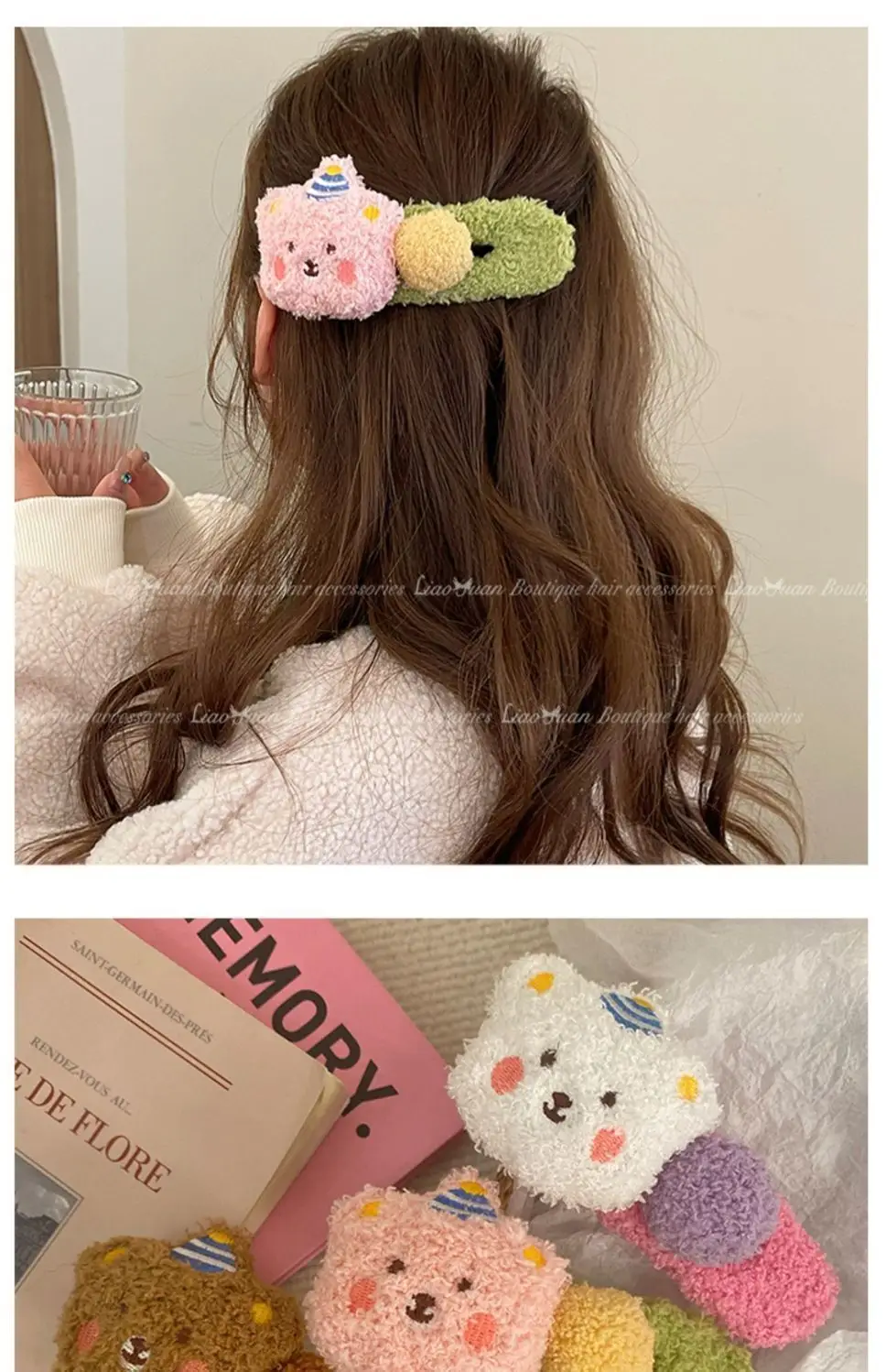 Cute Plush Bear Hairpin for Girls — feature 13