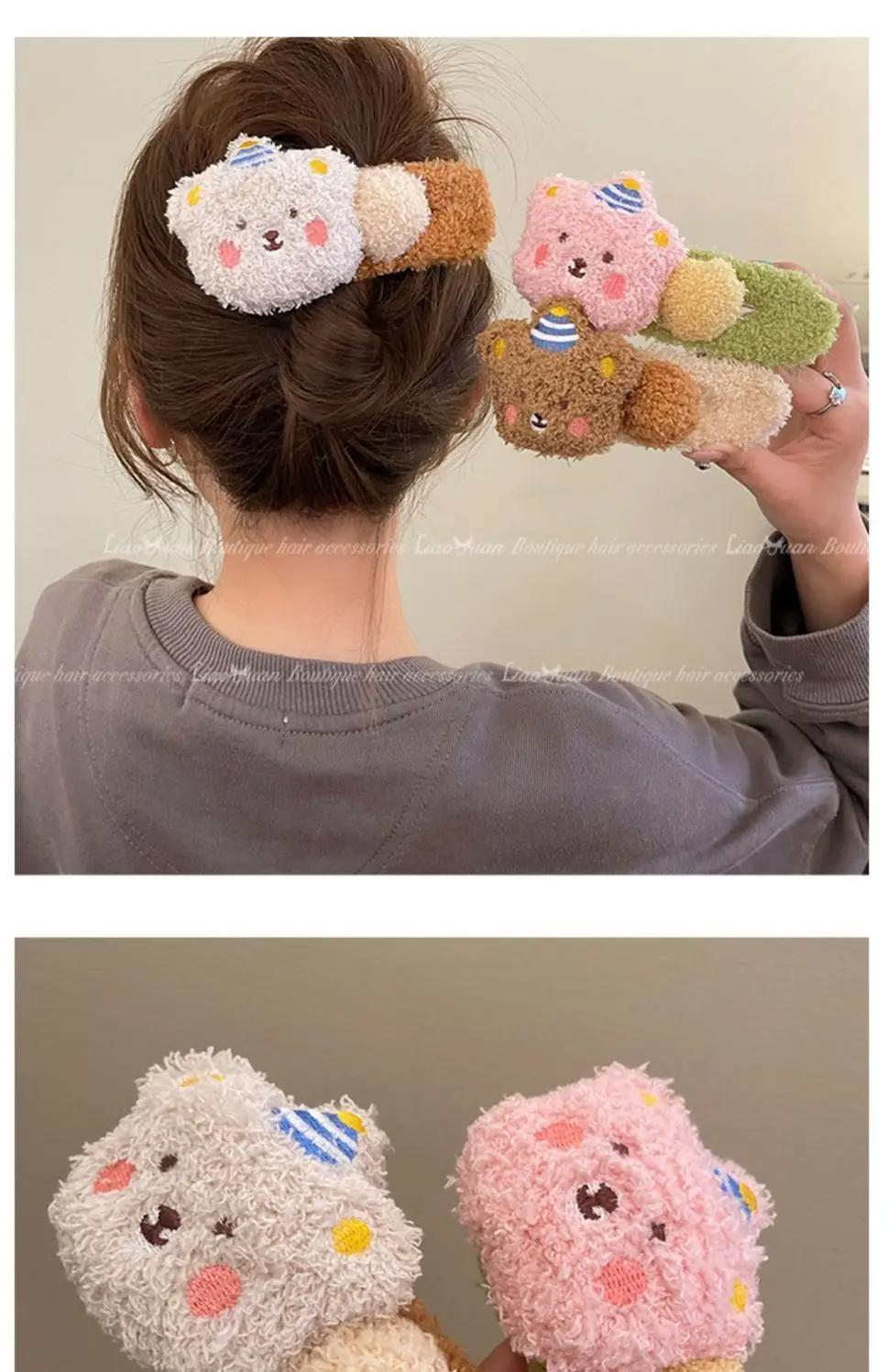 Cute Plush Bear Hairpin for Girls — feature 21