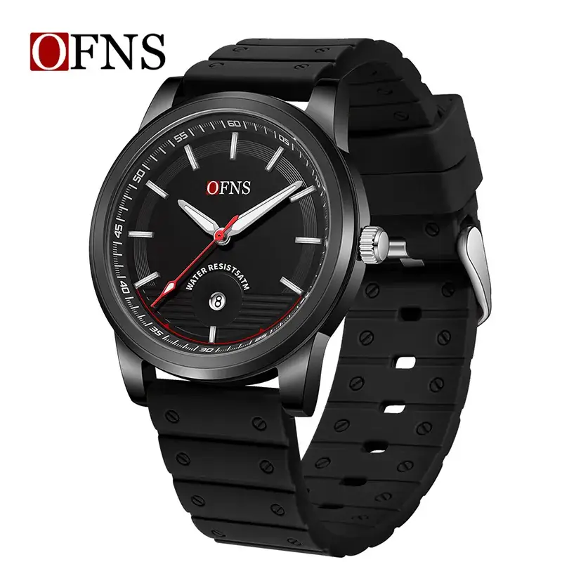 Orfani Quartz Watch White Silicone Strap Single Calendar Mount - Image 13