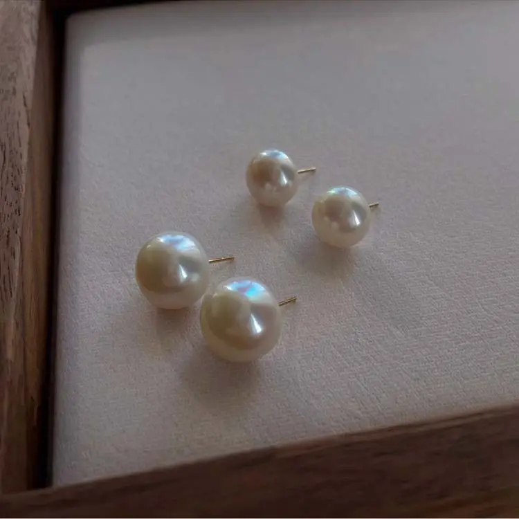 12mm Large 5A Freshwater Pearl Earrings for Women Light Luxury - Image 5