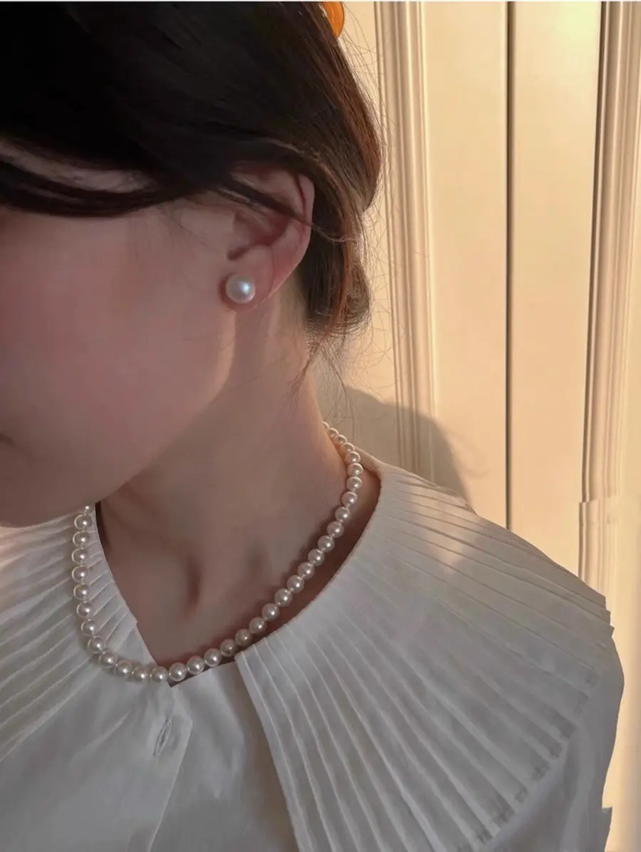 12mm Large 5A Freshwater Pearl Earrings for Women Light Luxury — feature 5