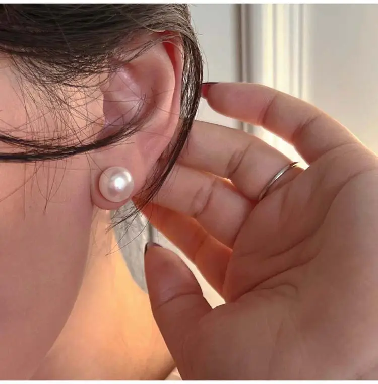 12mm Large 5A Freshwater Pearl Earrings for Women Light Luxury — feature 8