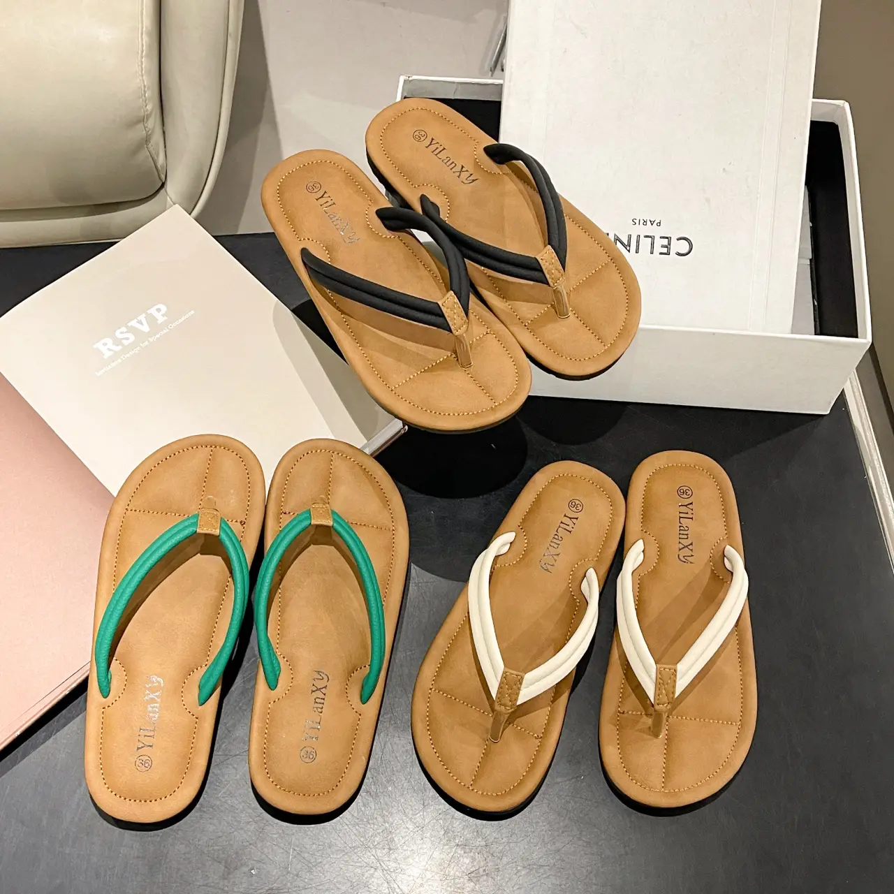 Plus Size Women's Flip Flops Summer 2024 Non-Slip Lightweight