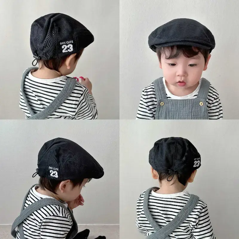 Baby Korean Star Hat Adjustable Peaked Cap White - Image 5