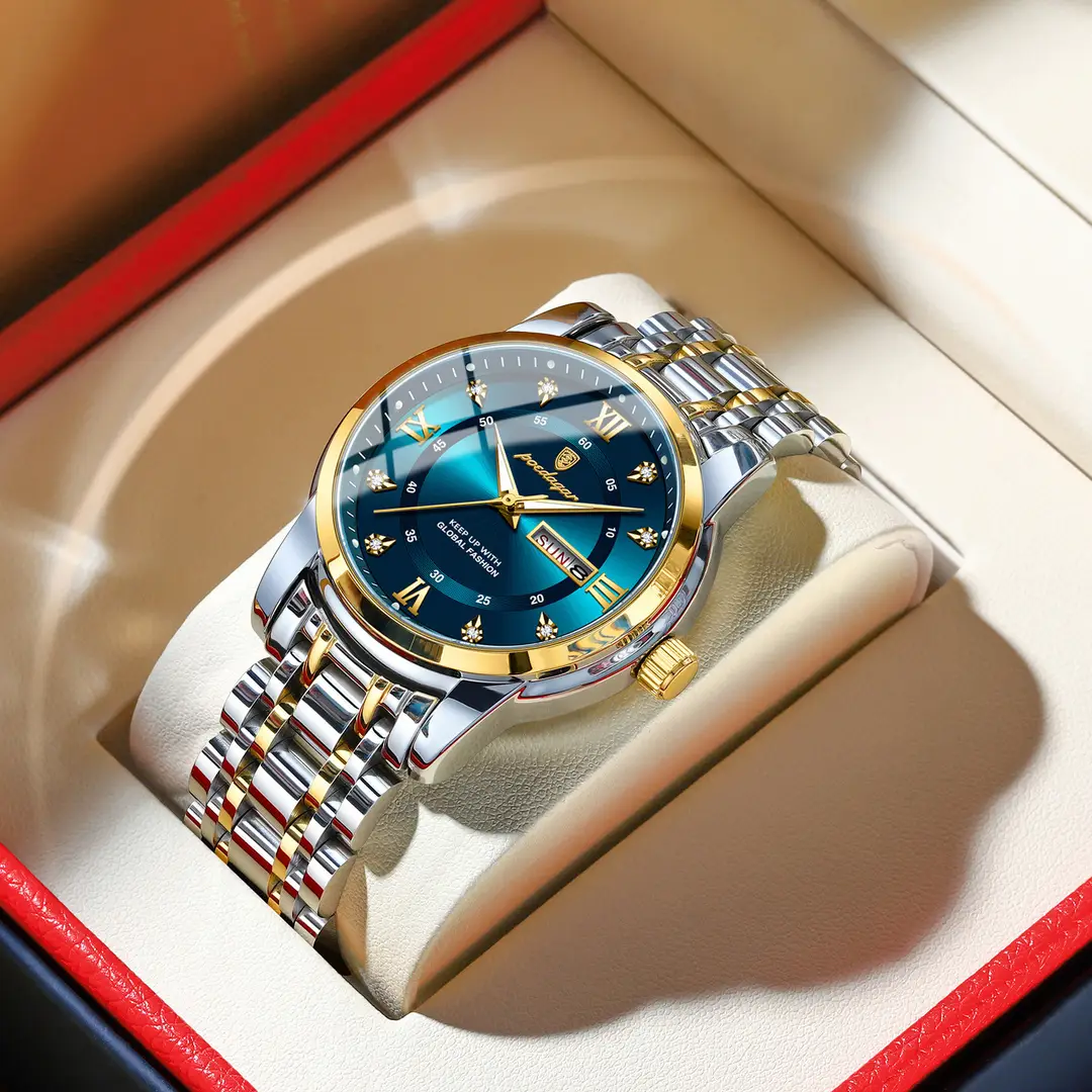 936 (pure English) gold and blue surface steel belt