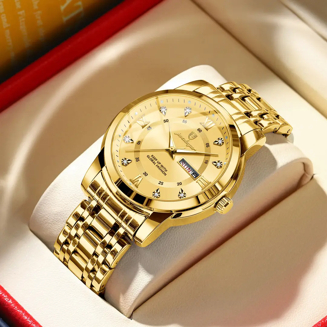 936 (pure English) gold shell gold surface steel belt