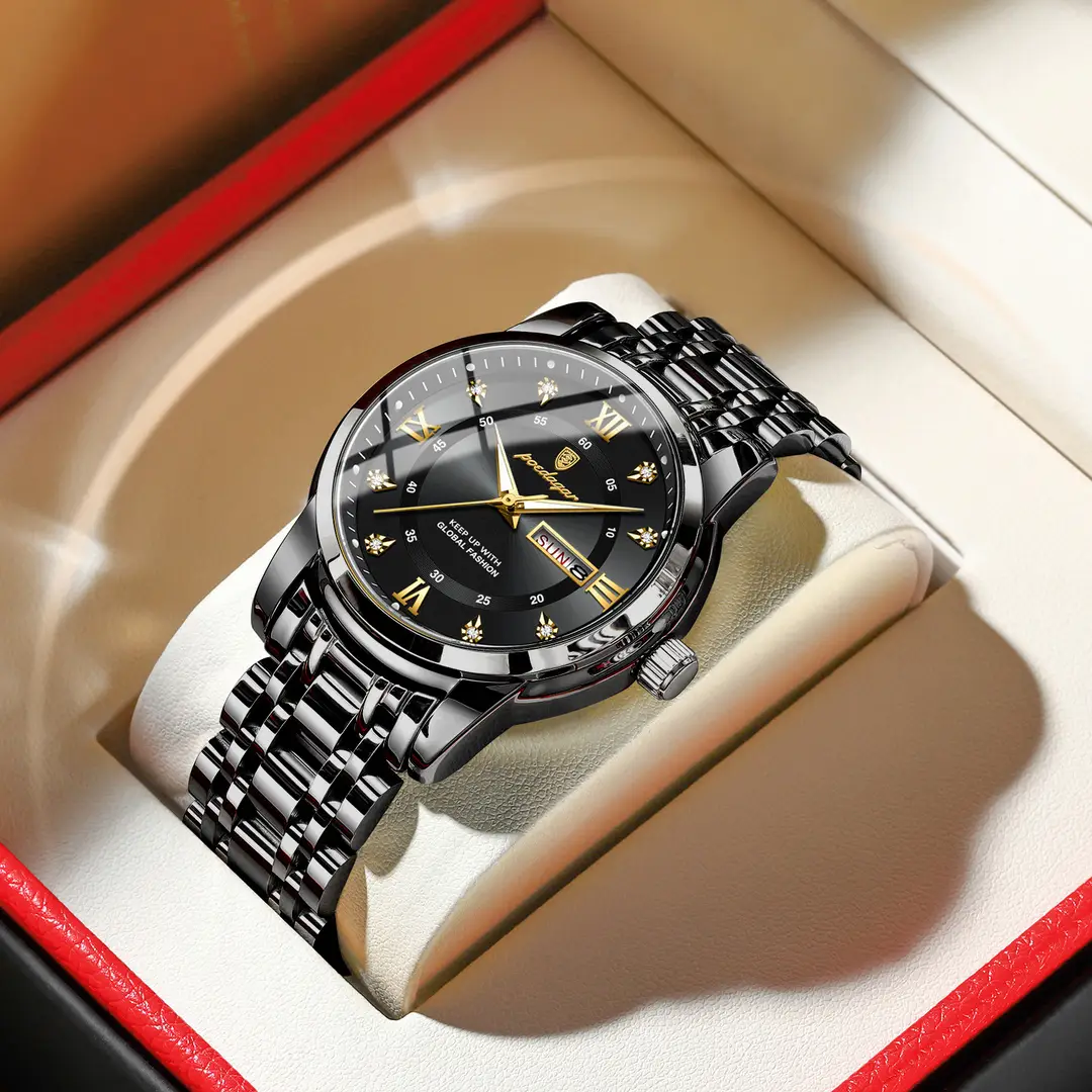 936 (pure English) black shell black surface steel belt