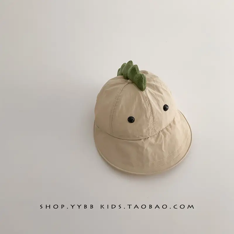 Dinosaur Sunproof Hat for Kids Beige Big Bristle - Image 2