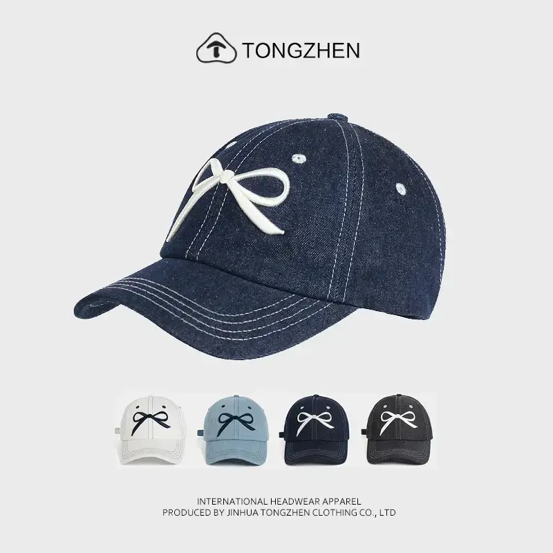 TongZhen Women Baseball Cap with Embroidered Bow - Image 5