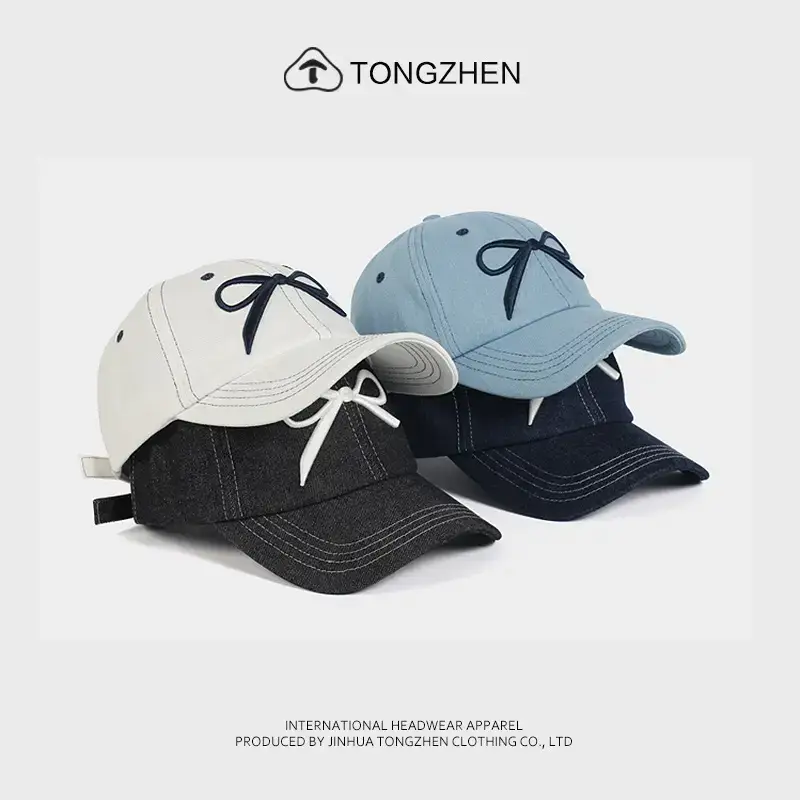 TongZhen Women Baseball Cap with Embroidered Bow - Image 6