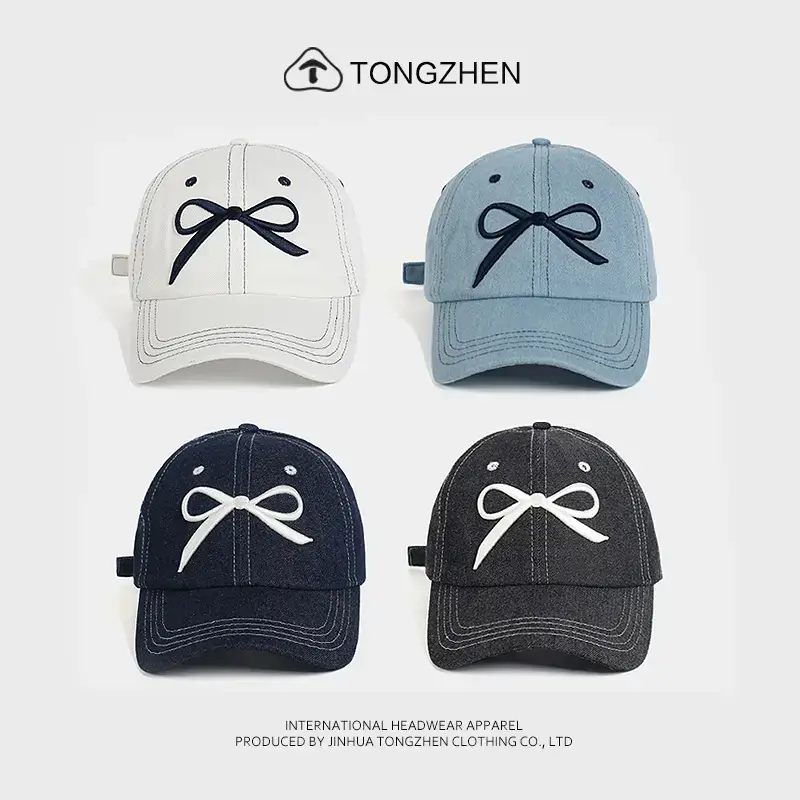 TongZhen Women Baseball Cap with Embroidered Bow — feature 5