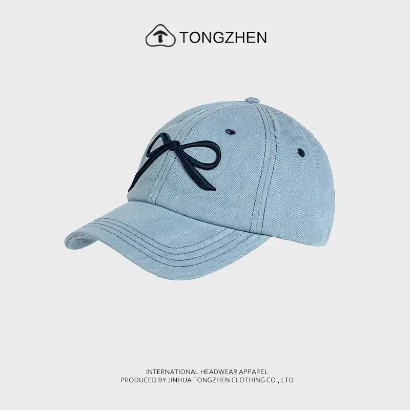 TongZhen Women Baseball Cap with Embroidered Bow - Image 2