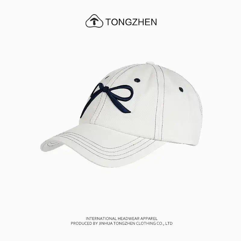 TongZhen Women Baseball Cap with Embroidered Bow - Image 3